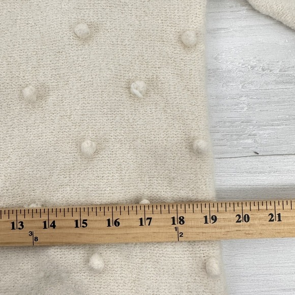 Madewell Sweater Women Medium Snowglobe Bobble Turtleneck Ivory Wool Alpaca‎ - Picture 10 of 13